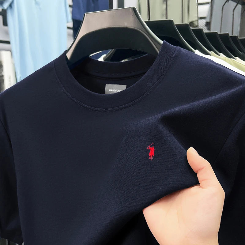 Men Short Sleeve cotton breathable short sleeve T-shirt men summer designer Paul brand embroidered fashion casual round neck top