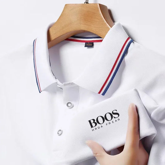 Polo Men's New Embroidered Business Casual Short Sleeved Polo Shirt, Fashionable Short Sleeved Comfortable Breathable Top
