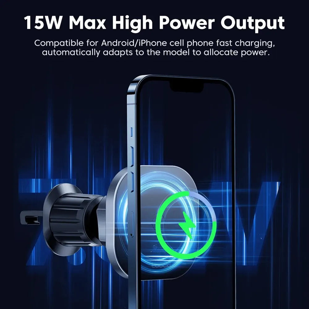 RENOWEARS Magnetic Car Wireless Charger Car Phone Holder Air Outlet 15W Fast Charging Charger in Car For iPhone 15 14 13 12 Pro Max